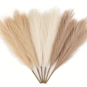 6PCS Artificial Pampas Grass: Fluffy DIY Decor for Weddings & Home