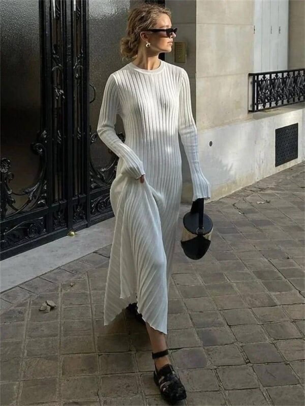 Lace-Up Knit Maxi Dress: High Waist Long Sleeve Patchwork Bandage Dress Miscellaneous Beauty & Health Deals Fashion Shine & Style Trending Now Women's Clothing & Accessories