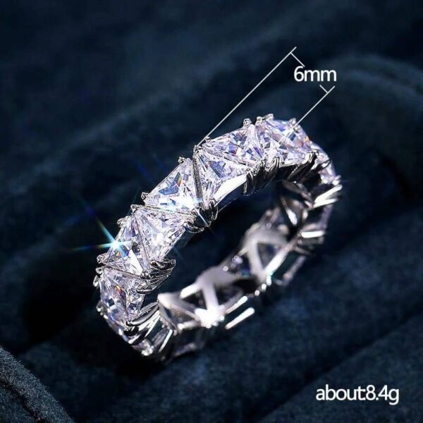 Luxurious 925 Sterling Silver Triangular Zircon Ring: Elegant Engagement Jewelry Miscellaneous Trending Jewelry Accessories Beauty & Health Deals Fashion Heart & Harmony Shine & Style Trending Now Women's Clothing & Accessories
