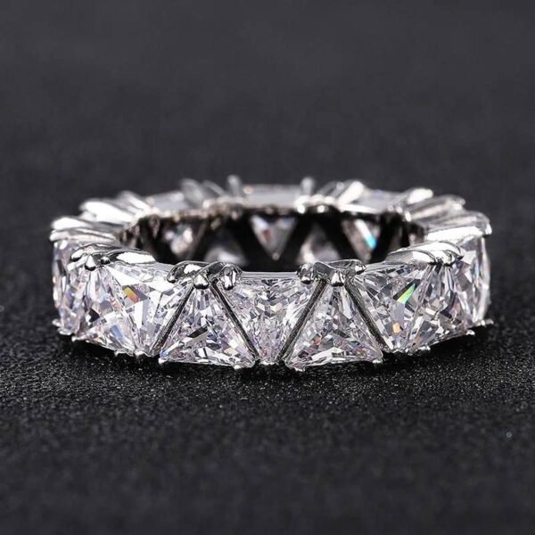 Luxurious 925 Sterling Silver Triangular Zircon Ring: Elegant Engagement Jewelry Miscellaneous Trending Jewelry Accessories Beauty & Health Deals Fashion Heart & Harmony Shine & Style Trending Now Women's Clothing & Accessories