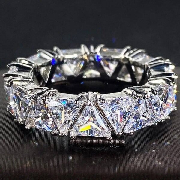 Luxurious 925 Sterling Silver Triangular Zircon Ring: Elegant Engagement Jewelry Miscellaneous Trending Jewelry Accessories Beauty & Health Deals Fashion Heart & Harmony Shine & Style Trending Now Women's Clothing & Accessories