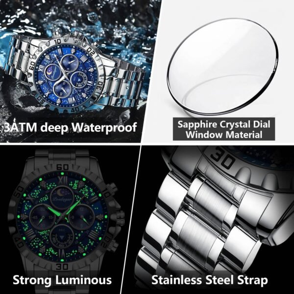 Luxury Men’s Quartz Sports Watch: Waterproof Chronograph with Luminous Hands Miscellaneous Trending Jewelry Beauty & Health Deals Fashion Men's Clothing & Accessories Men's Watches Shine & Style Sports Trending Now Watches