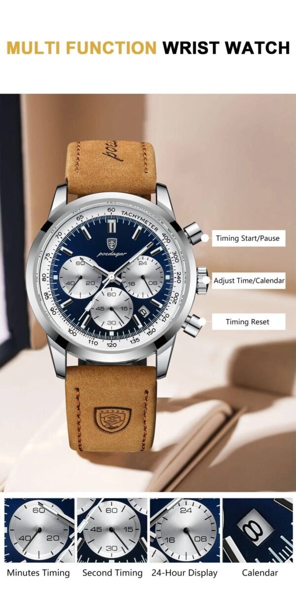 Luxury Men’s Quartz Watch: Chronograph, Luminous Hands & Waterproof Leather Wristwatch” Miscellaneous Trending Jewelry Beauty & Health Deals Fashion Heart & Harmony Men's Clothing & Accessories Men's Watches Outdoor & Sports Shine & Style Sports Trending Now Watches
