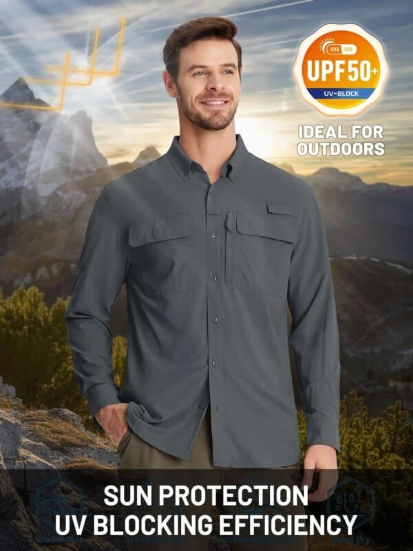 Men’s UPF 50+ Quick Dry Fishing Shirt: Breathable, Long Sleeve Outdoor Gear Miscellaneous Beauty & Health Deals Fashion Home & Living Men Sport Clothing Men's Clothing & Accessories Outdoor & Sports Shine & Style Sports Trending Now WanderSmart