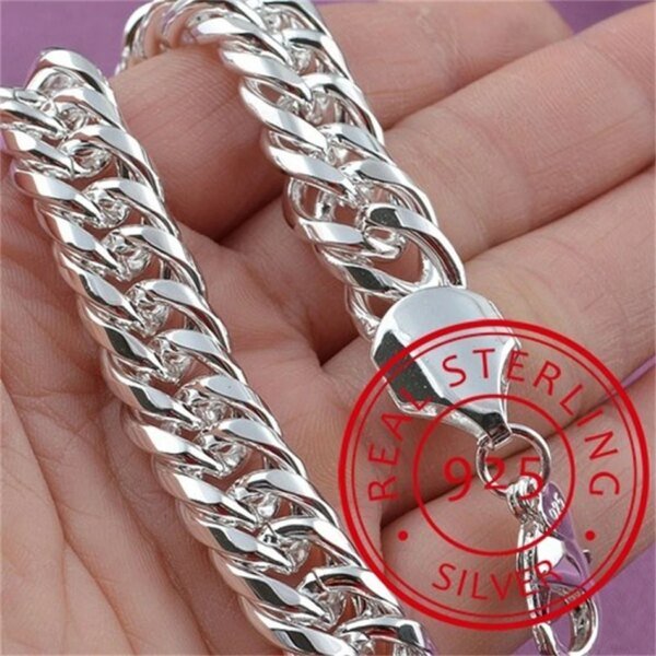 Noble 925 Sterling Silver Square Chain Bracelet: Stylish Charm for Men & Women Miscellaneous Trending Jewelry Accessories Beauty & Health Deals Fashion Heart & Harmony Men's Clothing & Accessories Shine & Style Trending Now Women's Clothing & Accessories