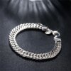 Noble 925 Sterling Silver Square Chain Bracelet: Stylish Charm for Men & Women Miscellaneous Trending Jewelry Accessories Beauty & Health Deals Fashion Heart & Harmony Men's Clothing & Accessories Shine & Style Trending Now Women's Clothing & Accessories