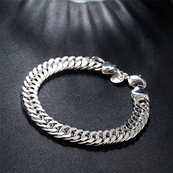 Noble 925 Sterling Silver Square Chain Bracelet: Stylish Charm for Men & Women Miscellaneous Trending Jewelry Accessories Beauty & Health Deals Fashion Heart & Harmony Men's Clothing & Accessories Shine & Style Trending Now Women's Clothing & Accessories
