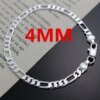 925 Sterling Silver 4MM Chain Necklace & Bracelet Set: Perfect Gift for Men & Women Miscellaneous Trending Jewelry Accessories Beauty & Health Deals Fashion Heart & Harmony Men's Clothing & Accessories Shine & Style Trending Now Women's Clothing & Accessories
