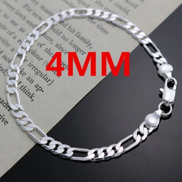 925 Sterling Silver 4MM Chain Necklace & Bracelet Set: Perfect Gift for Men & Women Miscellaneous Trending Jewelry Accessories Beauty & Health Deals Fashion Heart & Harmony Men's Clothing & Accessories Shine & Style Trending Now Women's Clothing & Accessories