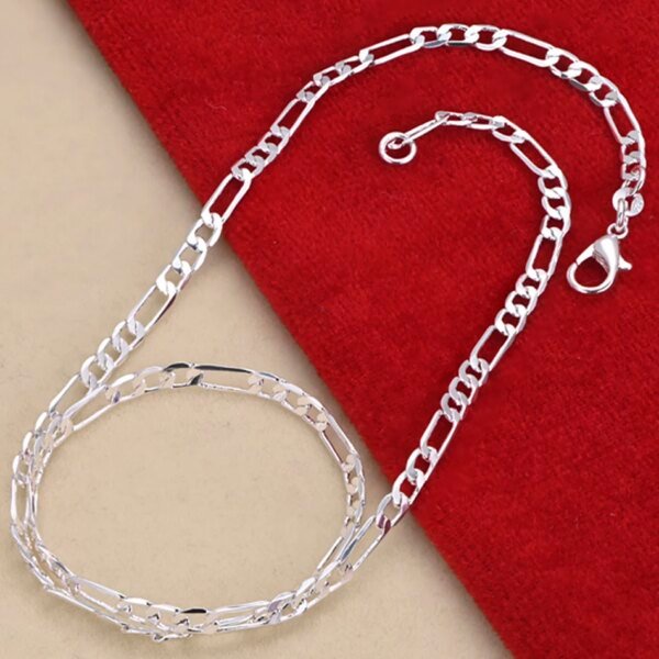 925 Sterling Silver 4MM Chain Necklace & Bracelet Set: Perfect Gift for Men & Women Miscellaneous Trending Jewelry Accessories Beauty & Health Deals Fashion Heart & Harmony Men's Clothing & Accessories Shine & Style Trending Now Women's Clothing & Accessories