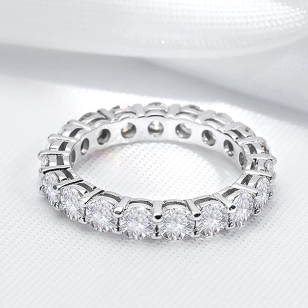 2-5mm Moissanite Eternity Ring for Women: VVS1 Wedding Band in S925 Silver Miscellaneous Trending Jewelry Accessories Beauty & Health Deals Fashion Heart & Harmony Shine & Style Trending Now Women's Clothing & Accessories