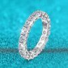 2-5mm Moissanite Eternity Ring for Women: VVS1 Wedding Band in S925 Silver Miscellaneous Trending Jewelry Accessories Beauty & Health Deals Fashion Heart & Harmony Shine & Style Trending Now Women's Clothing & Accessories