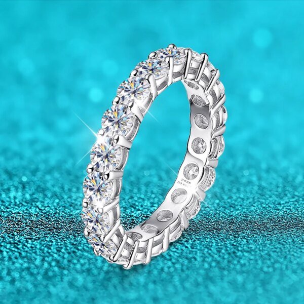 2-5mm Moissanite Eternity Ring for Women: VVS1 Wedding Band in S925 Silver Miscellaneous Trending Jewelry Accessories Beauty & Health Deals Fashion Heart & Harmony Shine & Style Trending Now Women's Clothing & Accessories