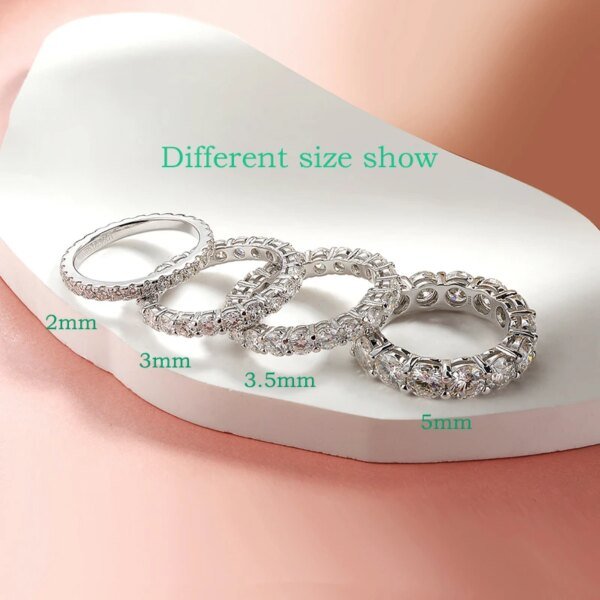 2-5mm Moissanite Eternity Ring for Women: VVS1 Wedding Band in S925 Silver Miscellaneous Trending Jewelry Accessories Beauty & Health Deals Fashion Heart & Harmony Shine & Style Trending Now Women's Clothing & Accessories