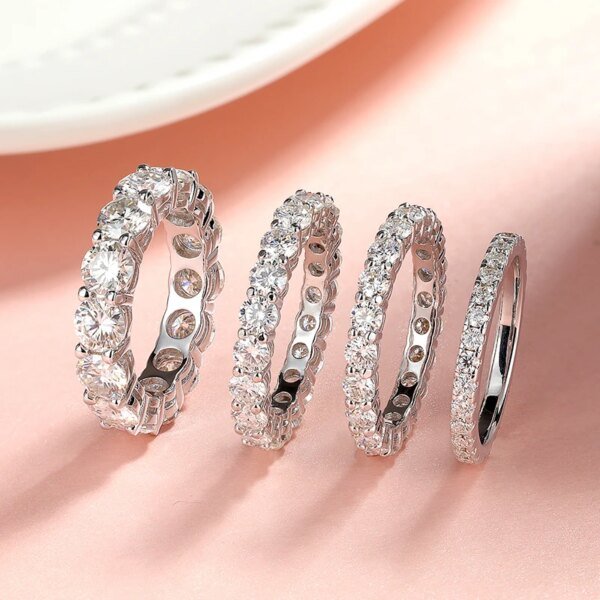 2-5mm Moissanite Eternity Ring for Women: VVS1 Wedding Band in S925 Silver Miscellaneous Trending Jewelry Accessories Beauty & Health Deals Fashion Heart & Harmony Shine & Style Trending Now Women's Clothing & Accessories