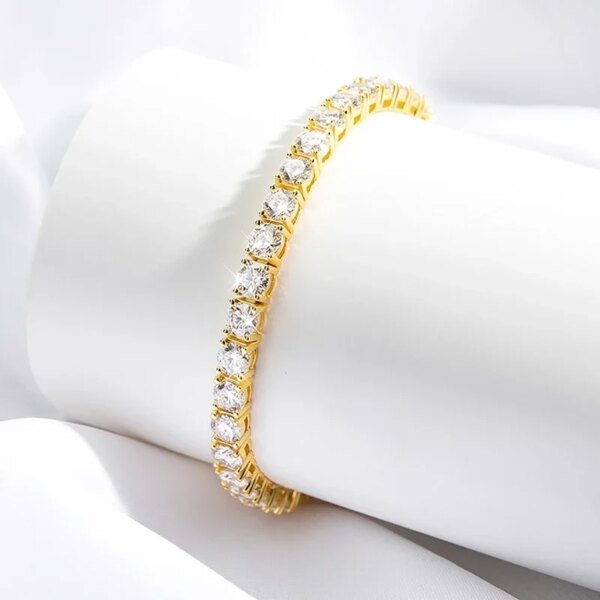 18k Gold Plated Moissanite Tennis Bracelet: S925 Silver Classic for Women & Men Miscellaneous Trending Jewelry Accessories Beauty & Health Deals Fashion Heart & Harmony Men's Clothing & Accessories Shine & Style Trending Now Women's Clothing & Accessories