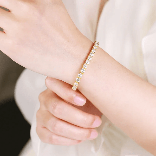 18k Gold Plated Moissanite Tennis Bracelet: S925 Silver Classic for Women & Men Miscellaneous Trending Jewelry Accessories Beauty & Health Deals Fashion Heart & Harmony Men's Clothing & Accessories Shine & Style Trending Now Women's Clothing & Accessories