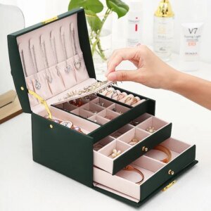1pcs Multi Functional Three Layer Leather Drawer